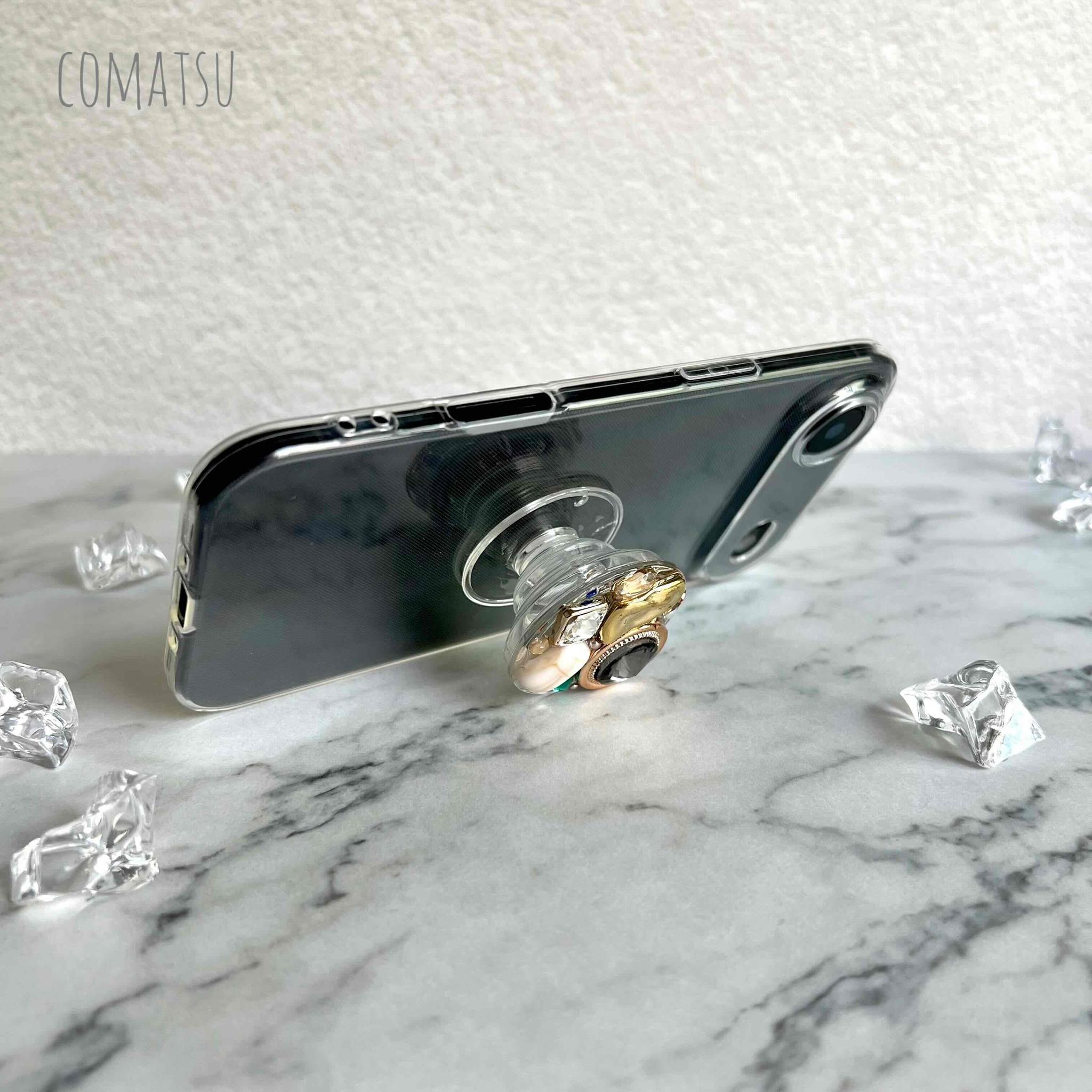 キラキラBijou グリップソケット付きスマホケース スマホスタンド カバー | 6枚目